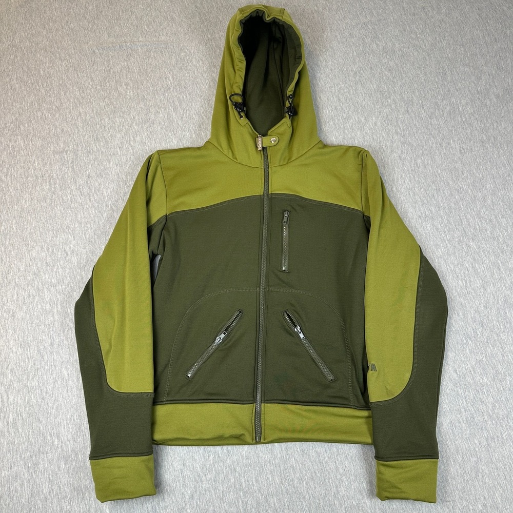 Nikita Womens Technical Colorblock Full Zip Fleece Hoodie Size M Green Outdoors
